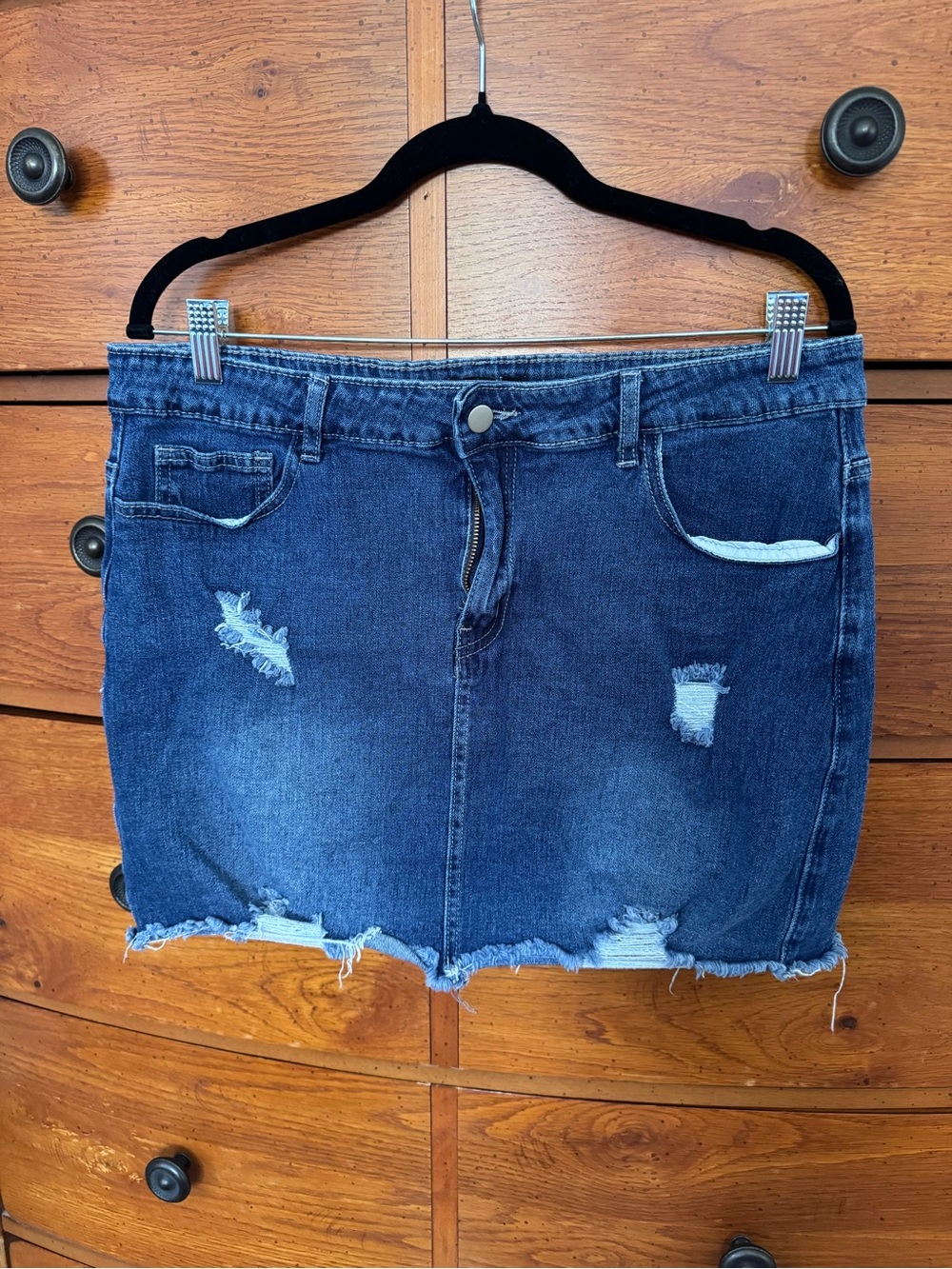 GOBLES Dark Blue Denim Mini Skirt
